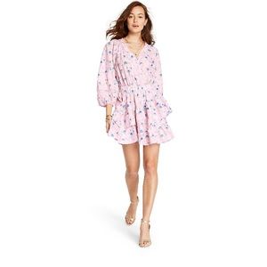 LoveShackFancy Esme Wrap Dress pink floral NWT